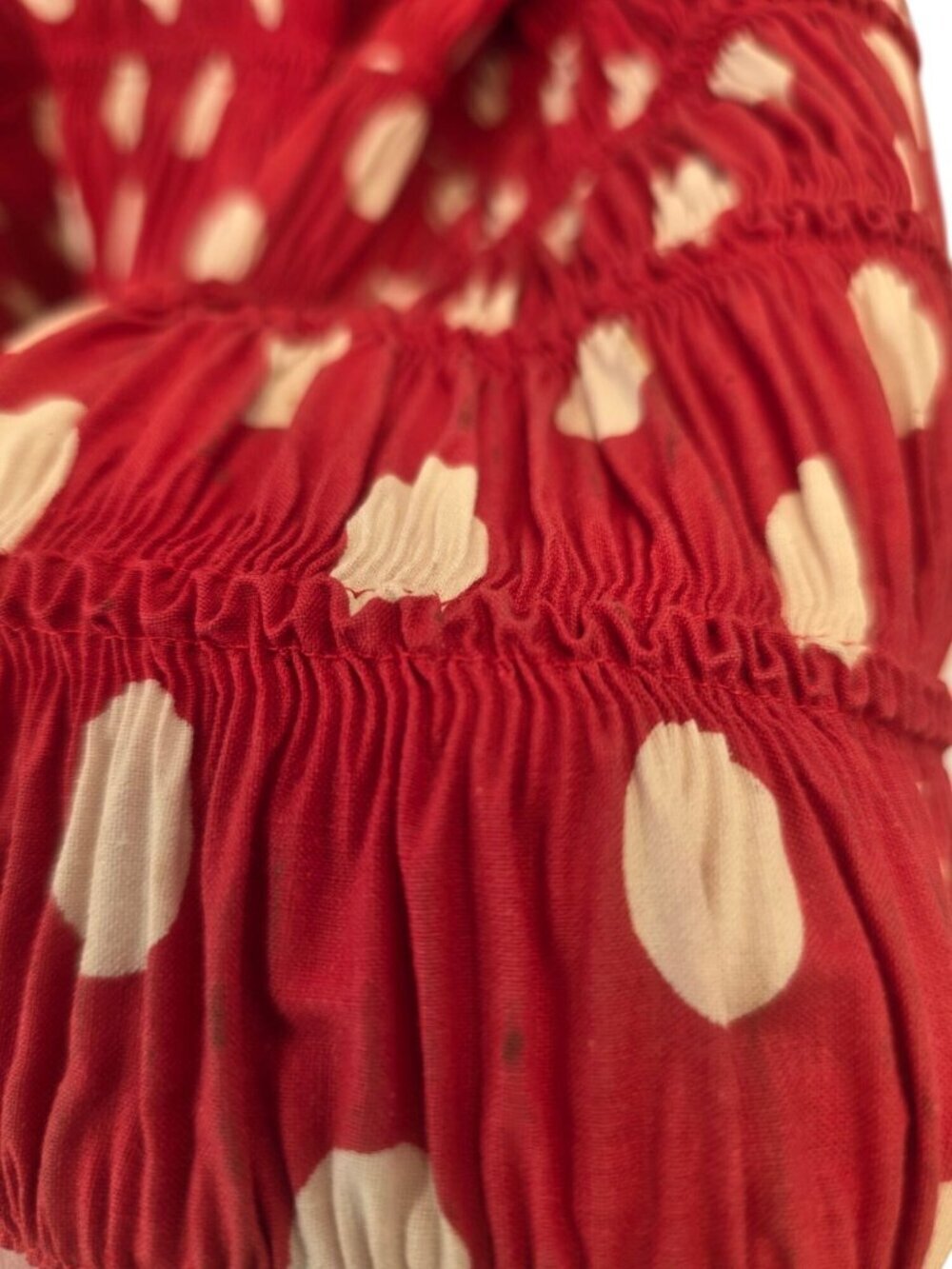 Vintage Red Polka Dot Prairie Skirt Sz XXS 22” Waist Boho Cottagecore Midi Skirt - Picture 12 of 12